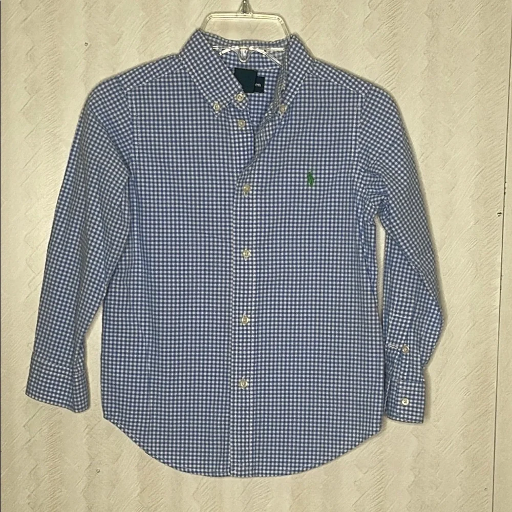 ❤️ RALPH LAUREN Boys Checkered Button-Down Shirt Size S